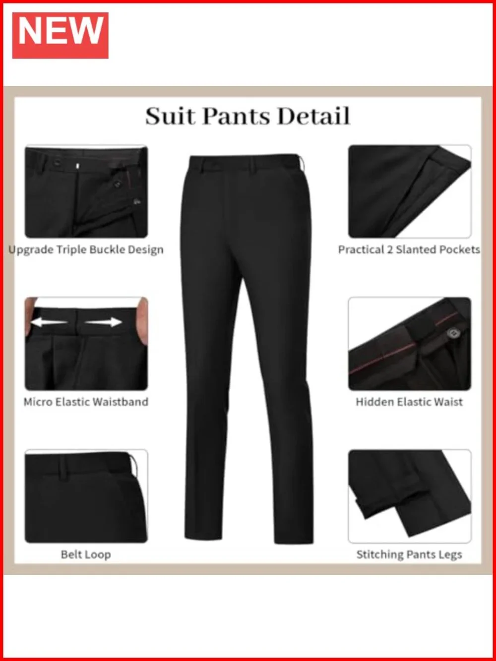 Men's Double Breasted Slim Fit 2-Piece Suit Set Blazer & Pants Formal Prom